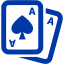 royal azure blue cards icon