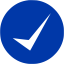 royal azure blue check mark 11 icon