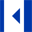 royal azure blue collapse left icon