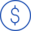 royal azure blue dollar 2 icon