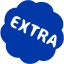 royal azure blue extra badge icon