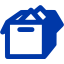 royal azure blue filled box icon