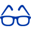 royal azure blue glasses icon