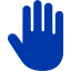 royal azure blue hand cursor icon