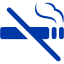 royal azure blue no smoking icon