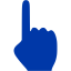 royal azure blue one finger icon