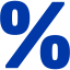 royal azure blue percentage 3 icon