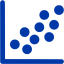 royal azure blue scatter plot icon