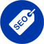 royal azure blue seo tag 2 icon