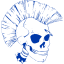 royal azure blue skull 15 icon