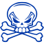 royal azure blue skull 26 icon