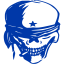 royal azure blue skull 4 icon