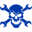 royal azure blue skull 42 icon