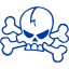 royal azure blue skull 44 icon