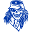 royal azure blue skull 50 icon