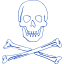 royal azure blue skull 52 icon