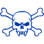 royal azure blue skull 60 icon