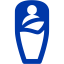 royal azure blue sleeping bag icon