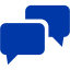 royal azure blue speech bubble 2 icon