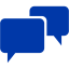 royal azure blue speech bubble 3 icon