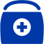 royal azure blue survival bag icon