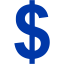 royal azure blue us dollar icon