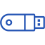 royal azure blue usb 3 icon