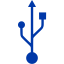 royal azure blue usb icon