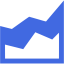 royal blue area chart icon