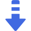 royal blue arrow down 6 icon