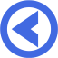 royal blue arrow left 3 icon