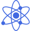 royal blue atomic icon