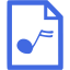 royal blue audio file 2 icon