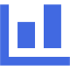 royal blue bar chart 10 icon