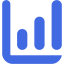 royal blue bar chart 2 icon