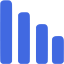 royal blue bar chart 4 icon