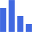 royal blue bar chart 5 icon