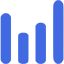 royal blue bar chart 6 icon