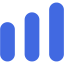 royal blue bar chart 9 icon