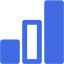 royal blue bar chart icon