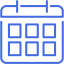 royal blue calendar 7 icon