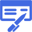 royal blue check book icon