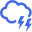 royal blue cloud lighting icon