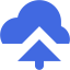 royal blue cloud upload icon