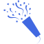 royal blue confetti icon