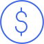 royal blue dollar 2 icon