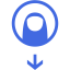 royal blue drag down icon