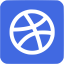 royal blue dribbble 3 icon