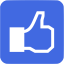 royal blue facebook like 3 icon