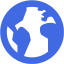 royal blue globe 7 icon